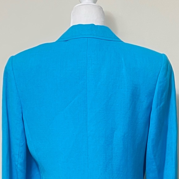 Giorgio Sant’ Angelo NEW Sky Blue Linen Rayon 3 Button Spring Blazer Jacket 10 - Picture 11 of 14